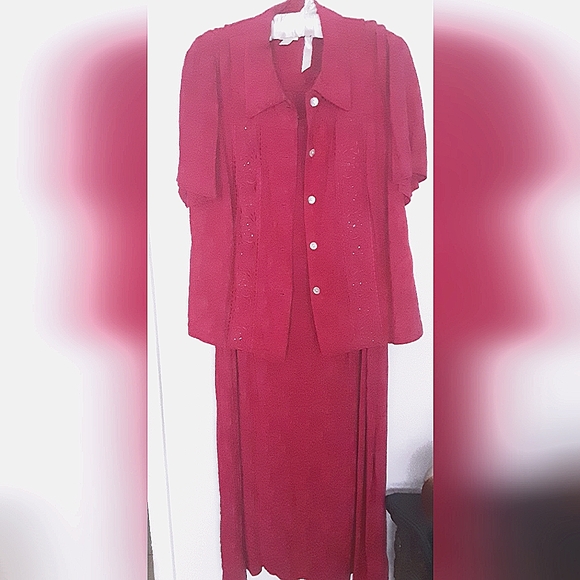Vintage 2-Piece Jacket and Maxi Dress - Picture 1 of 6